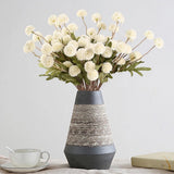 5 PCS Stem Cloth Dandelion Ball Artificial Flowers with Bendable Stems White