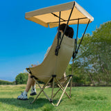Folding Canopy Beach Camping Chairs for Camping Fishing Beach Khaki