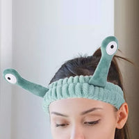 Face Wash Headband Snail Spa Makeup Hair Bands Cartoon Cute Elastic Headband Hair Accessories Green