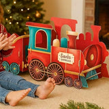 Santa Gift Train Christmas Cardboard Gift Box – Present Holder Home Decoration Style 1