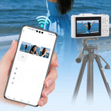 5K Digital Camera 180-Degree Flip Screen 18X Digital Zoom Video Recording Camera with 64GB TF Card White