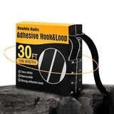 30Ft x 1 Inch Heavy Duty Hook and Loop Tape with Adhesive Black