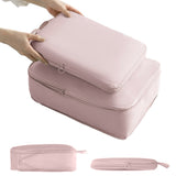 6Pcs Set Packing Cubes for Suitcases Travel Luggage Organizers Clothing Sorting Bags Pink