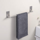 Stainless Steel Self-Adhesive Towel Rack for Bathroom – No-Drill Wall-Mounted Holder Silver