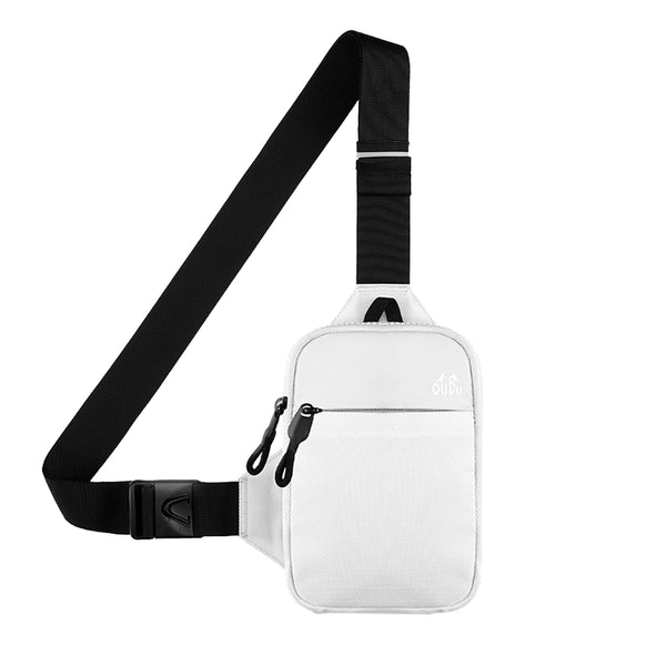 Water-Resistant Sling Bag Small Crossbody Chest Bag for Men Women White