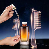 2 PCS 7 Tooth Hair Oil Applicator Combs with Silicone Caps