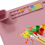 Anti-Stick Silicone Painting Mat Drawing Art Pad Washable Painting Mat Pink