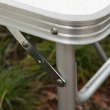 Foldable Aluminum Camping Table 60x45cm Adjustable Height with Handle