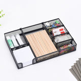 Mesh Desk Drawer Organizer Storage Tray with 6 Adjustable Compartments for Home Office Supplies
