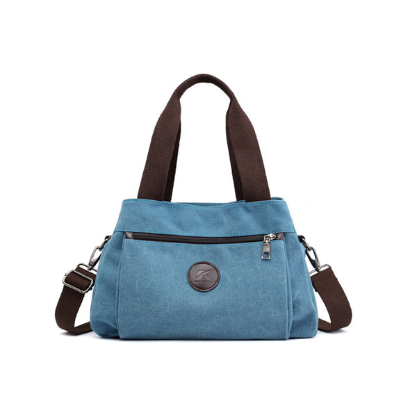 Crossbody Bag 3-Compartments Satchel Handbags Purse Messenger Shoulder Bag Blue