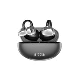 Bluetooth Open Ear Clip-On Earbuds Wireless Headphones for Sports Black