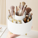 360 Degree Rotating Desk Organizer Dual-Purpose Pencil Pen Holder for Office School White