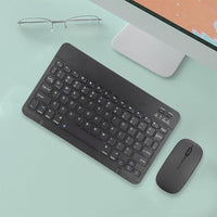 10-inch Ultra-Slim Bluetooth Keyboard Portable Mini Wireless Keyboard Rechargeable for iOS Android Windows Tablet Smartphone Black
