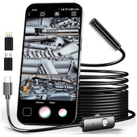 HD Endoscope Camera with 8 LED Lights Adjustable Snake Borescope Inspection