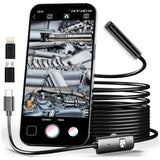 HD Endoscope Camera with 8 LED Lights Adjustable Snake Borescope Inspection