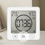 Digital Hygrometer Thermometer Clock with Timer for Bathroom Shower Kitchen