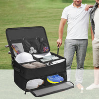 2-Layer Golf Trunk Organizer Golf Accessories Locker with Separate Compartment for Shoes Clothes Gloves