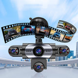 1080P 5 Channel Dash Cam WiFi Front Rear Left Right Inside Car