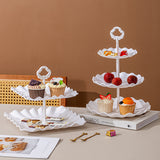 10 PCS Cake Stand Set with 6 Tiered Cupcake Stands 4 Square Trays for Party Wedding Dessert