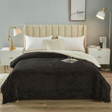 Reversible Throw Blanket Fuzzy Blanket Faux Sherpa Blanket for Bed Sofa Dark Grey