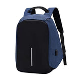 Anti-Theft Backpack School Travel Laptop Bag with USB Charging Port Blue