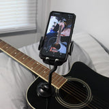 Guitar Phone Holder No Drill Mobile Phone Mount with Rotatable Arm