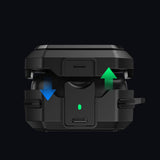 Protective Case Compatible With Samsung Galaxy Buds 4 and 4 Pro Shockproof Earbuds Case Cover with Lock Clip Black