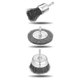 6 PCS Wire Brush for Drill Coarse Carbon Steel Crimping Wire Wheel Brush