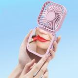 Mini Foldable Neck Hanging Fan Portable USB Rechargeable Personal Cooler Pink