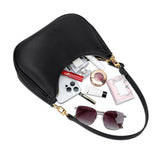Shoulder Bag with Chain and Strap Design – Underarm Purse Handbag for Women Black