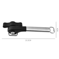 Handheld Smooth Edge Can Opener Ergonomic Manual Secure Cutting Can Opener for Kitchen Restaurant Black