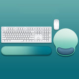 Ergonomic Mouse Pad and Keyboard Wrist Rest Set Anti-Slip Comfortable Office Desk Accessory Blue
