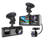 1080P 3-Channel Dash Cam Night Vision Dash Camera with 32GB TF Card