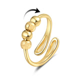 2Pcs Open Spinner Rings Rotating Adjustable Open Bands for Women Gold