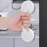 No Drill Suction Cup Door Handle for Glass Door Bathroom Cabinet White