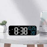 3-in-1 Digital Clocks for Living Room with Temperature for Bedroom White