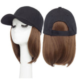 Adjustable Wig Hat Baseball Cap Hair Extensions Hat Sun Visor Cap for Women Girls Dark Brown