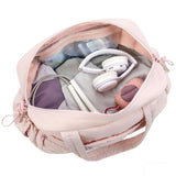 Tote Gym Bag Travel Fitness Bag Crossbody with Wet Dry Separation PVC Pocket Pink