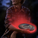 Light Up Flying Disc Rechargeable 50 LEDs Lighting Flying Toy for Patio Lawn Outdoor Games Red