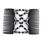 3 PCS Beaded Hair Comb Double Row Elastic Clip Hair Accessories