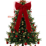 Large Christmas Bow Decoration Velvet Hanging Ornament for Tree Wall Door Holiday Decor