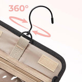 Travel Makeup Bag with Hanging Hook Large-Capacity Cosmetic Organizer Black