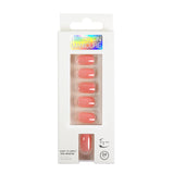 Set of 24Pcs Press On Nails Solid Color Self-Adhesive Fake Nails Pink