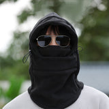 3-in-1 Winter Cycling Balaclava Thermal Fleece Face Mask Black