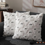 Halloween Ghost Decorative Pillow Cover Cute with Zipper for Home Office White