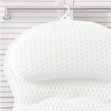 Bath Pillow with Suction Cups for Tub Neck and Back Support White