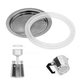 Replacement Silicone Gasket Aluminium Filter Set for Moka Pot