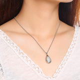Stainless Steel Teardrop Cremation Pendant – Keepsake Memorial Necklace Sliver