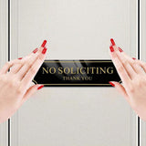 2Pcs No Soliciting Sign for House, Home, and Office No Solicitation Sign Golden