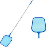 Pool Skimmer Net with Telescopic Aluminum Pole Mesh Leaf Net Cleaner for Swimming Pool Spa Hot Tub Fountain Fish Tank